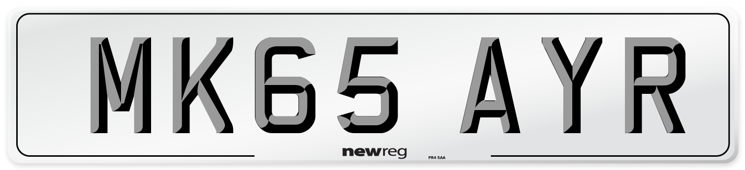 MK65 AYR Number Plate from New Reg
